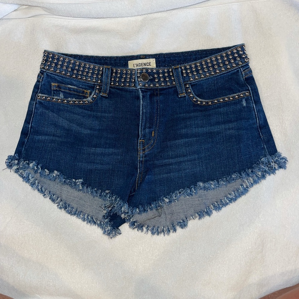 L’AGENCE Zoe Studded denim short